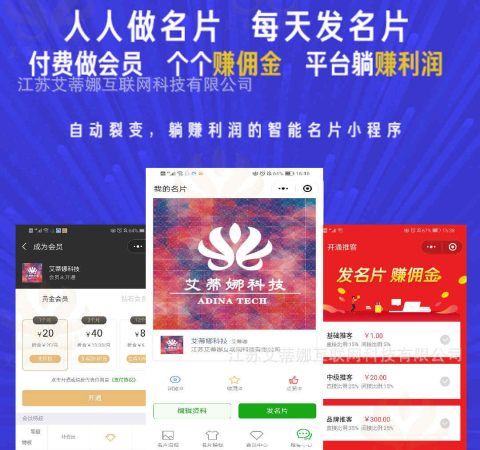 艾蒂娜平台智能名片智能营销销售应用软件开发软件小程序